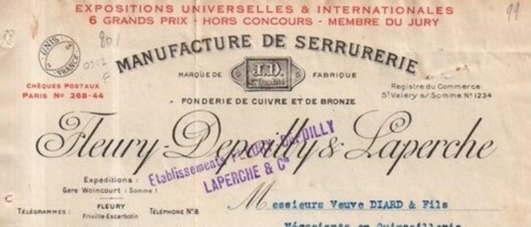 Usine de serrurerie Wandrille Depoilly Joseph, puis Fleury Depoilly, puis Depoilly Laperche, puis Laperche, puis Laperche et Couimex, aujourd'hui Delabie