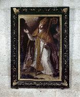 Tableau et son cadre : saint Hubert