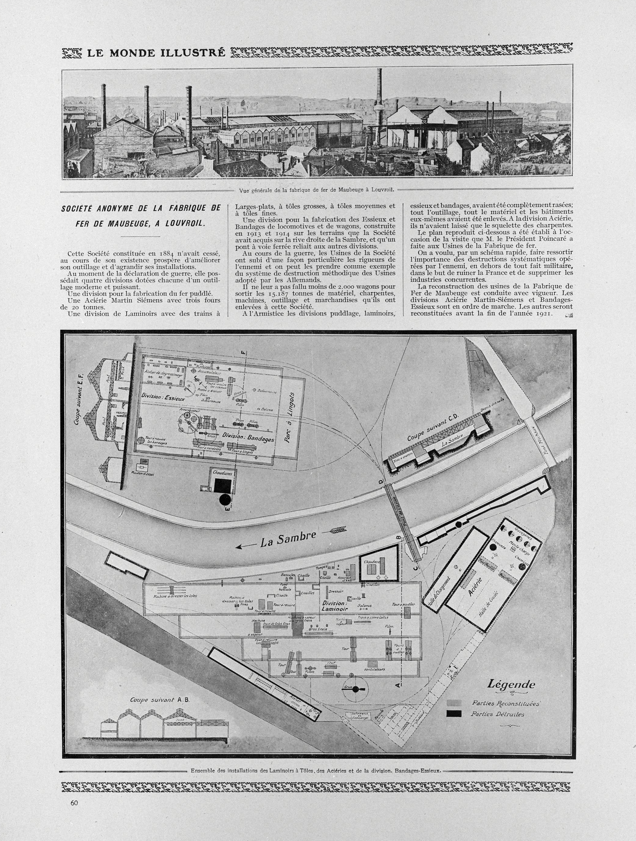 Aciérie et laminoirs Société Anonyme de Fabrique de Fer de Maubeuge (F.F.M.) puis Hoogovens, puis Myriad, puis Tata Steel