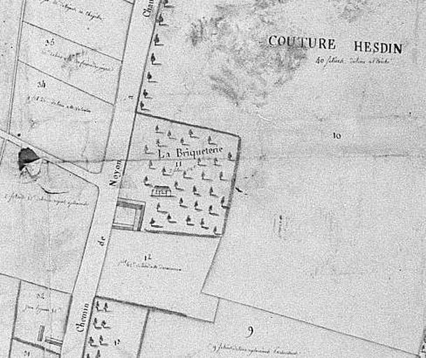 La briqueterie sur le plan de 1776 (AD Oise).