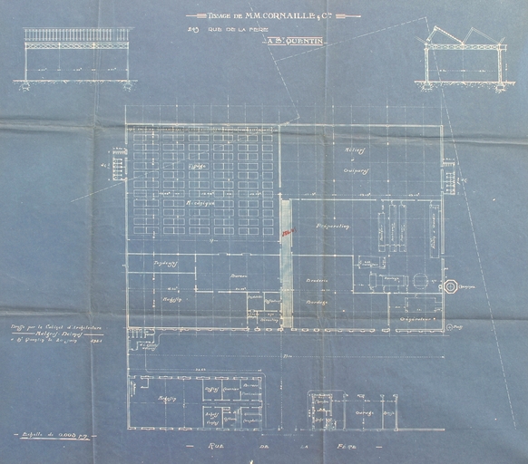 Ancien tissage de coton et de guipure F. Cornaille et Cie, bonneterie Le Textile Delcer et usine de fibres artificielles et synthétiques Nysam, puis bonneterie Tramex et établissement administratif