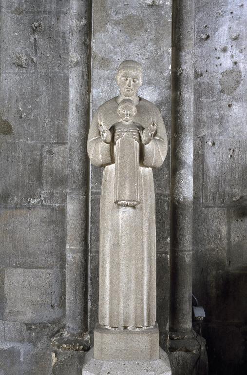 Ensemble de deux statues (petites natures) : saint Joseph et l'Enfant Jésus, saint François d'Assise