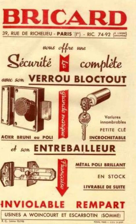 Ancienne robinetterie puis usine de serrurerie Bricard et Gauthier, devenue usine de serrurerie Bricard J. et G., puis Bricard et Cie, puis robinetterie Bricard et Cie, actuellement robinetterie Chuchu-Decayeux