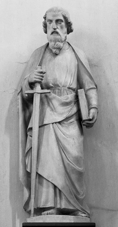 Ensemble de deux statues en pendant (demi nature) : saint Pierre et saint Paul de Tarse