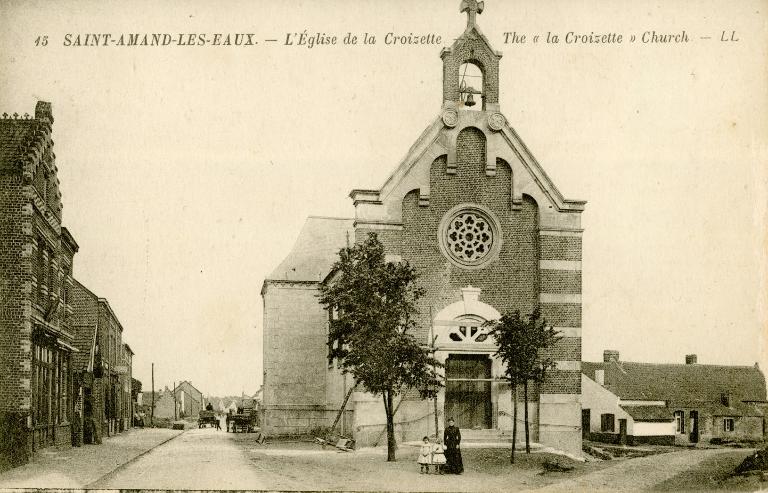 Gertrude - Chapelle Saint-Jean-Baptiste de Saint-Amand-les-Eaux -  illustration n° 1 : Legende(significatif=false, legende=Vue générale de la  chapelle, début du XXe siècle, carte postale (Médiathèque Saint-Amand-les- Eaux)., sujets=[], illustrationId ...