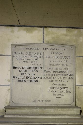 Tombeau (chapelle) de la famille Ducroquet-Clément