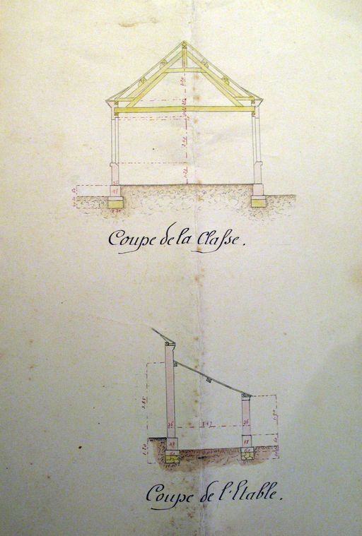 Ancienne école primaire de filles, puis école primaire mixte et mairie, actuelles mairie et médiathèque de Ribeaucourt