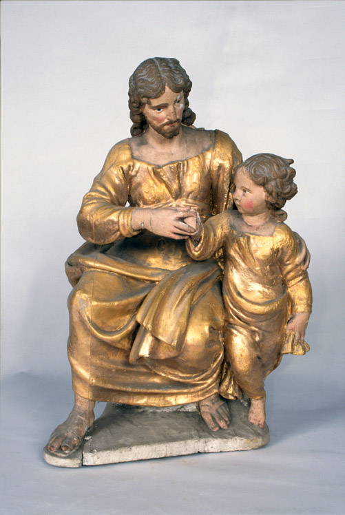 Groupes sculptés du tabernacle : Vierge à l'Enfant, saint Joseph et l'Enfant