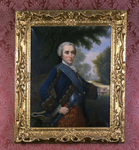 Tableau et cadre : Portrait en buste du duc Emmanuel de Croÿ