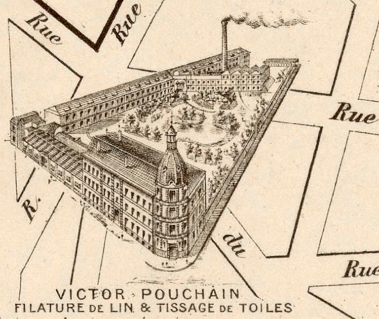 Filature et tissage Victor Pouchain, puis Victor Pouchain & Decroix Frères, puis Donat-Agache puis usine de confection Beaudeux-Lebbe