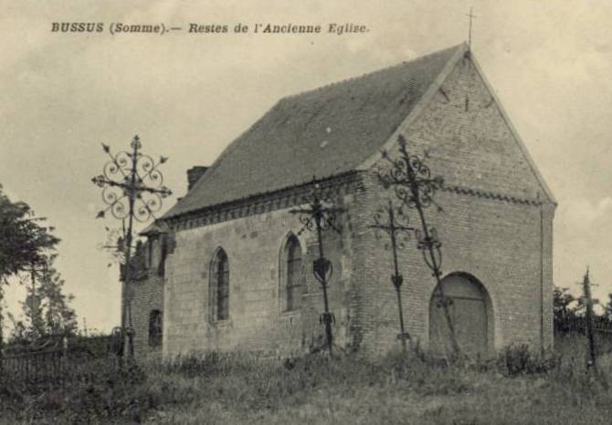 Ancienne église paroissiale Saint-Michel de Yaucourt et Bussus-Bussuel (détruite) et actuel cimetière de Bussus-Bussuel