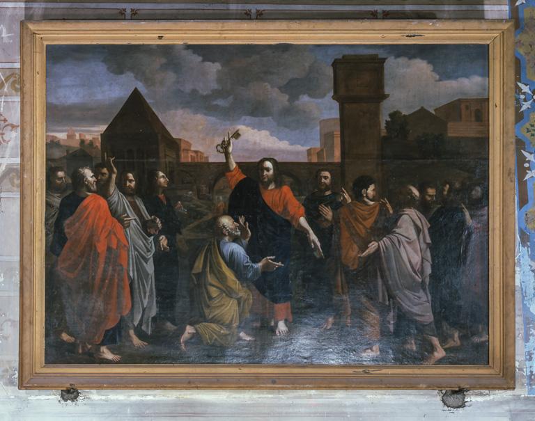 Tableau et cadre : L'Ordre, Jésus donnant les clefs à saint Pierre