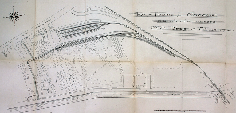 Ancienne usine de Rocourt (distillerie de mélasse et raffinerie Massy-Dècle, puis de l'Union Sucrière de l'Aisne)