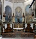 Le mobilier de la chapelle Saint-Vincent de Paul (autel tombeau, lambris et 7 statues)