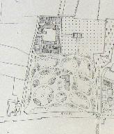 Plan masse du bâtiment et du parc, extrait du plan masse général de la sucrerie et de ses dépendances, Georges Lisch, 7 juin 1921 (AD Somme ; 49 Fi 2).