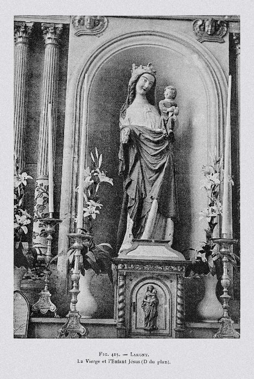 Statue (petite nature) : Vierge à l'Enfant