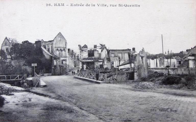 Ancien moulin à farine, dits Moulins supérieurs de la Ville de Ham, puis Moulins Damay, puis minoterie Filou-Damay (détruit)