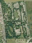 Vue aérienne du cimetière de la Madeleine.