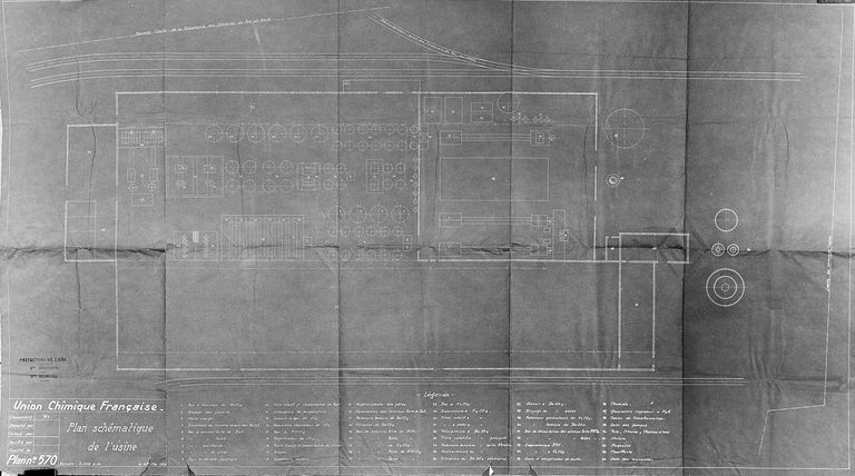 Ancienne filature de laine SAPIL, usine de matières plastiques Union Chimique Française, puis Société des produits chimiques de Ribécourt, puis Péchiney Produits chimiques, puis Rhône Poulenc, puis Rhodia Chimie et Nova Chemical