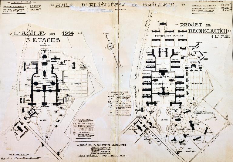 Ancien asile d'aliénés, puis hôpital psychiatrique, puis centre hospitalier spécialisé (CHS), dit établissement public de santé mentale des Flandres