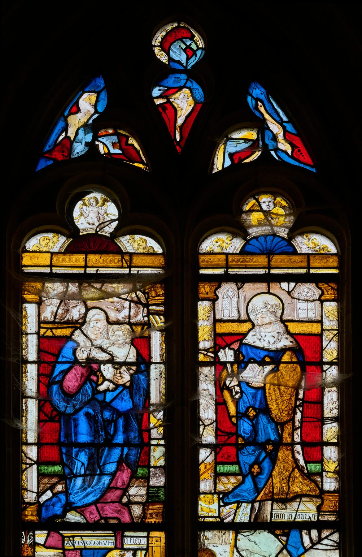 Ensemble des verrières du chœur et des chapelles latérales de l'église paroissiale Saint-Riquier