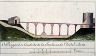 Regard et conduits de la fontaine de l'hôtel Dieu, vers 1816 (BM Compiègne ; fonds Léré, V. de C. n 58 f 289).