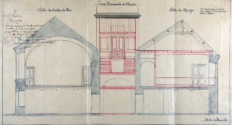 Ancienne porterie de l'abbaye Saint-Amand, devenu échevinage, puis maison commune et bibliothèque, actuellement annexe de la mairie