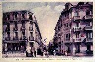 La rue Buzeaux depuis l'esplanade et les hôtels (îlots 9 et 11), carte postale, 1er quart 20e siècle (coll. part.).