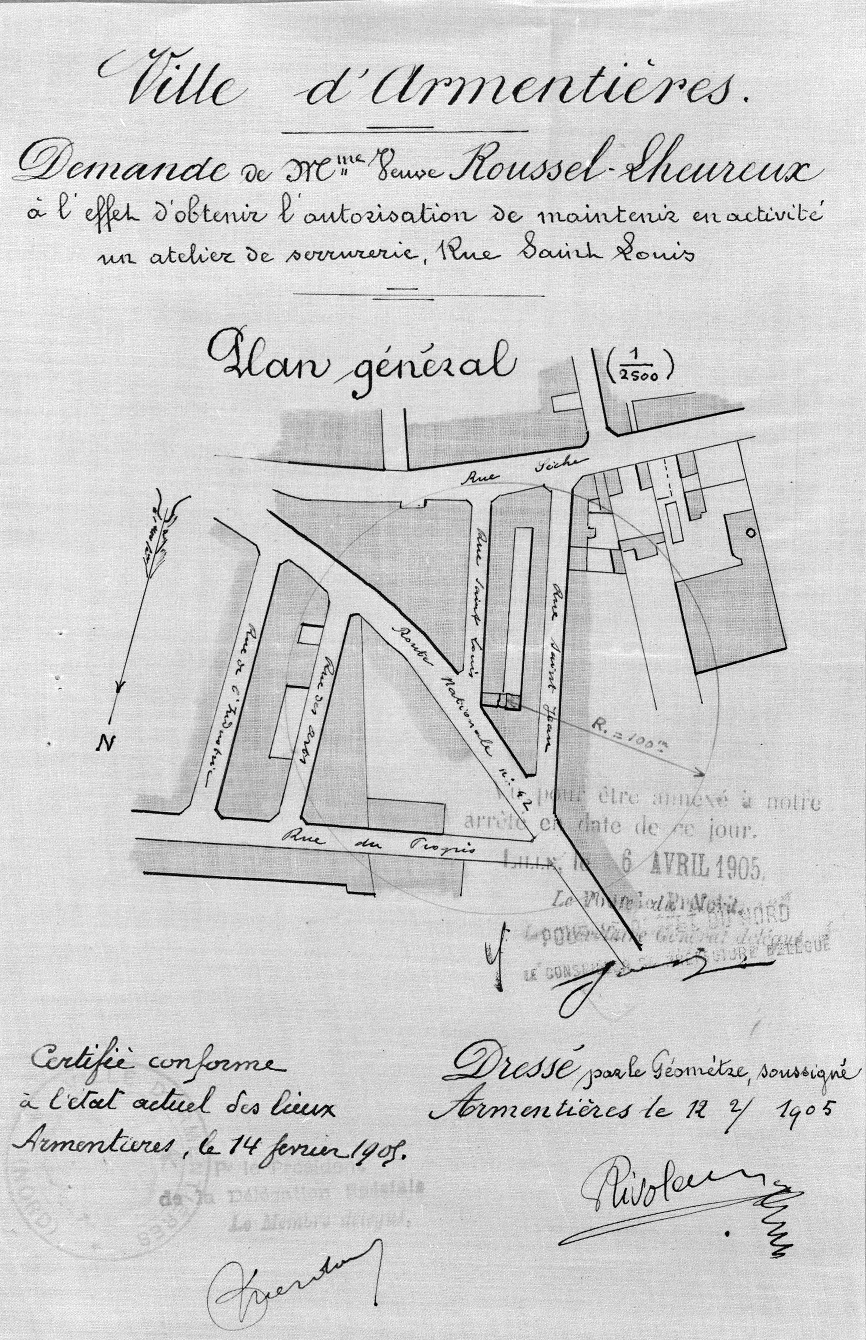 Usine de petite métallurgie (atelier de charronnerie) Vandewyaeghe, puis usine de serrurerie Roussel-Lheureux