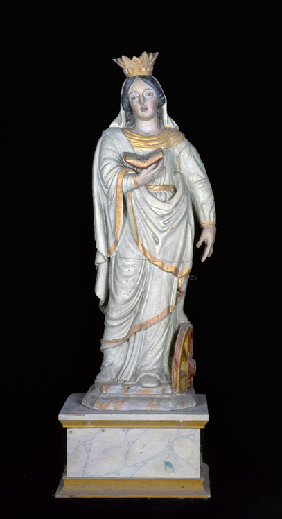 Statue (statuette) : sainte Catherine d'Alexandrie
