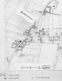 Carte d'enregistrement du repérage des maisons-fermes. Extrait du plan cadastral de 1957, section ABa, 1/1000e.