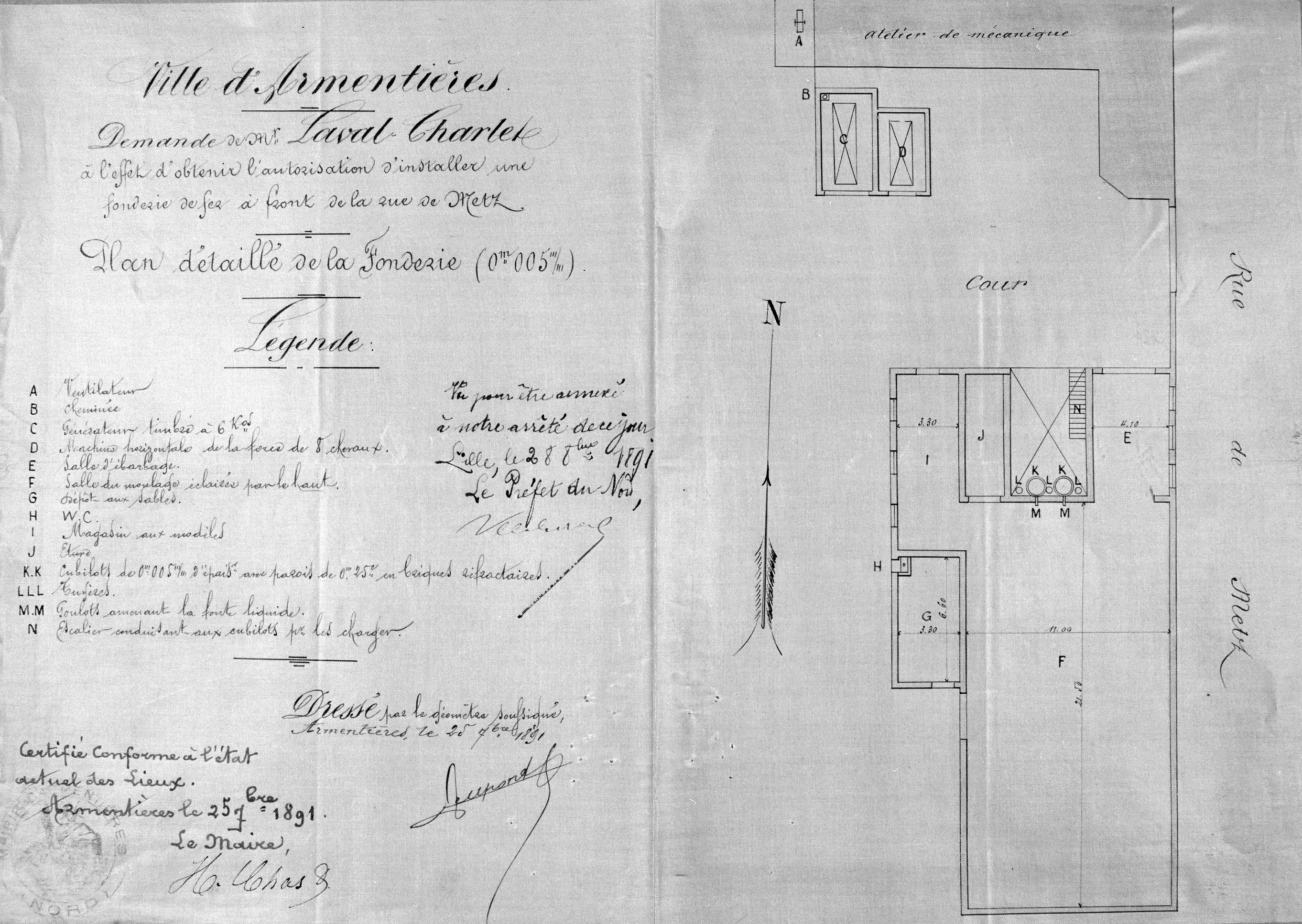 Fonderie Liagre-Teulenaere, puis usine de construction mécanique Laval-Charlet, puis usine de confection Fiévet-Lahaye et carrosserie Moronval, actuellement commerces, immeuble à appartements et établissement de bienfaisance Emmaüs