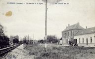 Le marais avec la ligne de chemin de fer, la boucherie et le café, années 1920 (coll. part.).