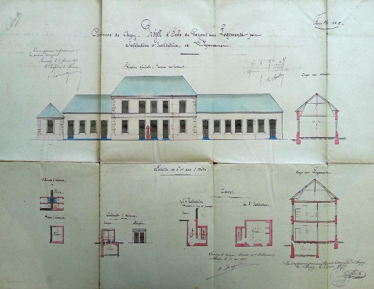 Anciennes écoles primaires de filles et de garçons et ancienne mairie de Chépy