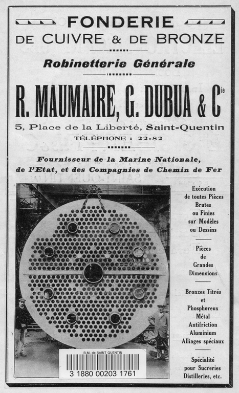 Ancienne fonderie Maumaire, fonderie et robinetterie Barré et Juranville, puis Maumaire Dubua et Cie