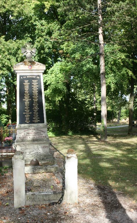 Monument aux morts (de corporation) à la mémoire des Typographes d'Amiens