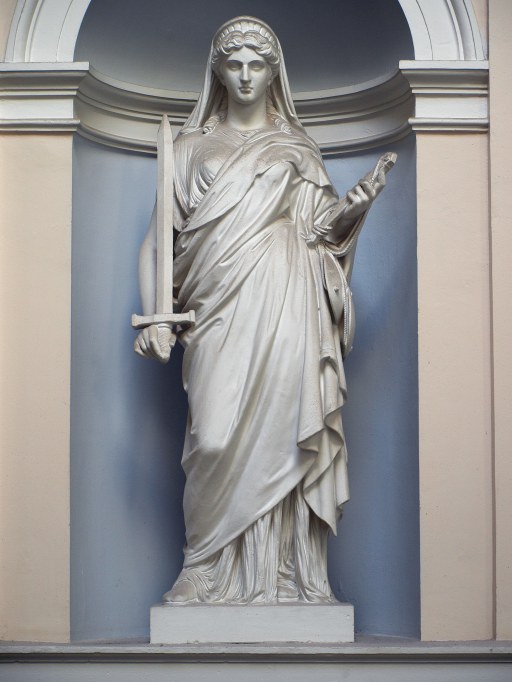Ensemble de deux statues : La Loi et la Justice