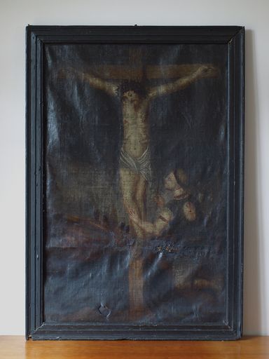 Tableau : Crucifixion avec moine pénitent