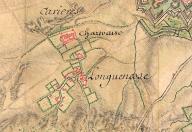 Détail de la carte particulière des environs de Saint-Omer établie en 1716. (IGN, CH1119-C).