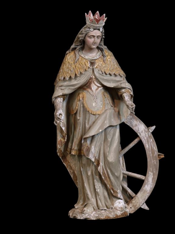 Statue (demi-nature) : sainte Catherine d'Alexandrie