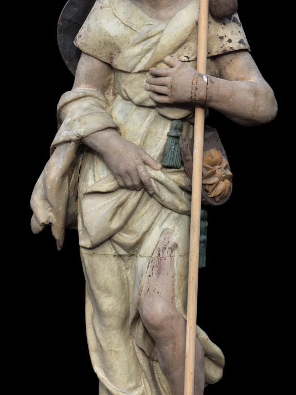 Ensemble de deux statues d'anges, dits saint Jean-Baptiste et saint Roch