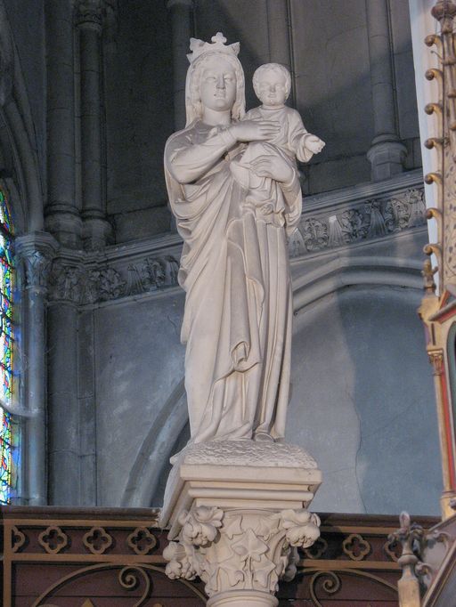 Ensemble de quatre statues : Vierge à l'Enfant, saint Joseph, saint Bertin, saint Ignace de Loyola