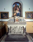 Maître-autel néo-Renaissance (autel, tabernacle architecturé à ailes)