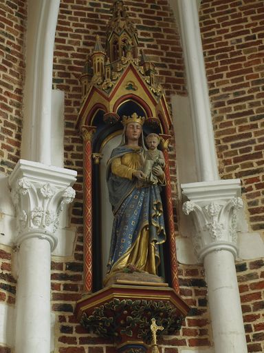 Statue, avec dais d'architecture et console d'applique : Vierge à l'Enfant