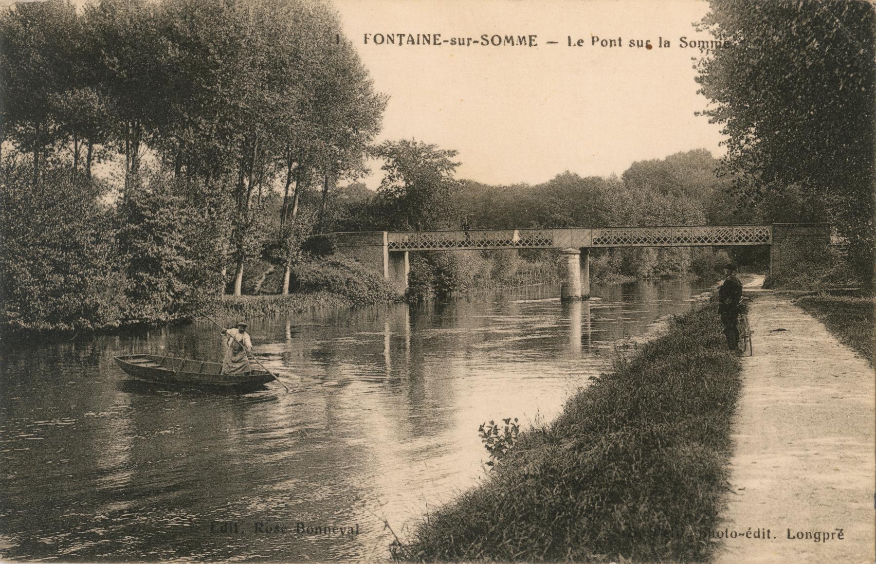 Pont sur la Somme canalisée reliant Fontaine-sur-Somme à Cocquerel